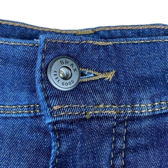 BRAX Cadiz Mens Blue Dark Wash Stretch Straight Fit Denim Jeans Estimate 32 X 30 - Picture 8 of 15